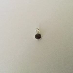 Round charm 6mm 925 Silver & Gemstone Améthyste