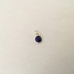 Breloque ronde 6mm Argent 925 & Pierre Gemme Lapis Lazuli