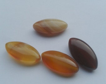 4 perles en Agate naturelles 20X10mm