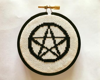 Mini Pentagram cross stitch