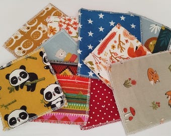 20 lingettes lavables bébé  ou démaquillantes assortiment à petit prix