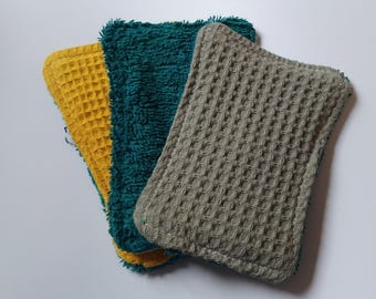 Eponges lavables (lot de 3) - zéro déchet