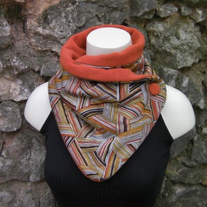 Reversible neck-warmer, viscose and polyester / lining fleece