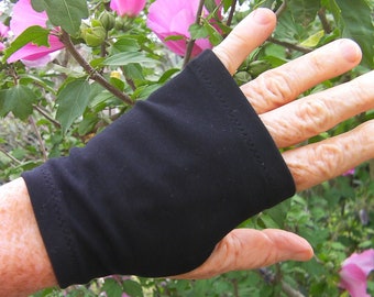 Extra-short fingerless gloves in cotton jersey 11 cm (4,33" )