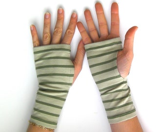 Unisex mittens, wide striped mittens, in Oeko-Tex cotton - 2 colors your choice