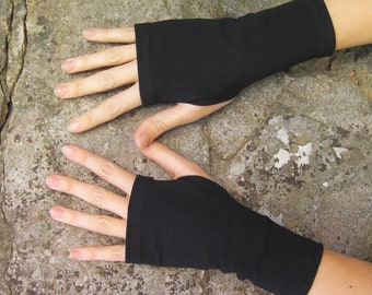 Guanti in jersey di cotone Oeko-Tex neri - Lunghezza 18 cm