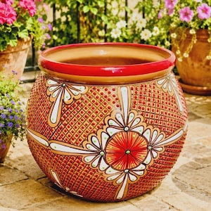 Talavera Planter Pot Mexican Art Pottery Ceramic Extra Large