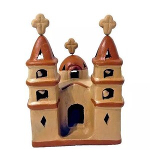 工芸品 Peru pottery church Vintage Peruvian Mission Church,Clay Church,Clay Mission,Red