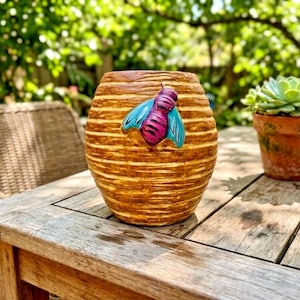 テラコッタ粘土陶器プランター 蜂の巣 バンブルビーポット ハンドメイド 素朴なメキシコ