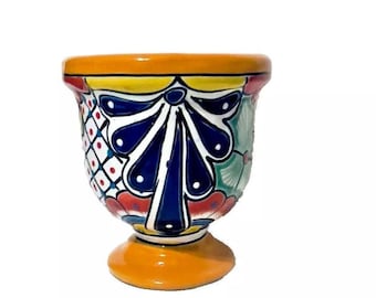 Vaso da fiori in ceramica Talavera messicana da 9" in ceramica popolare