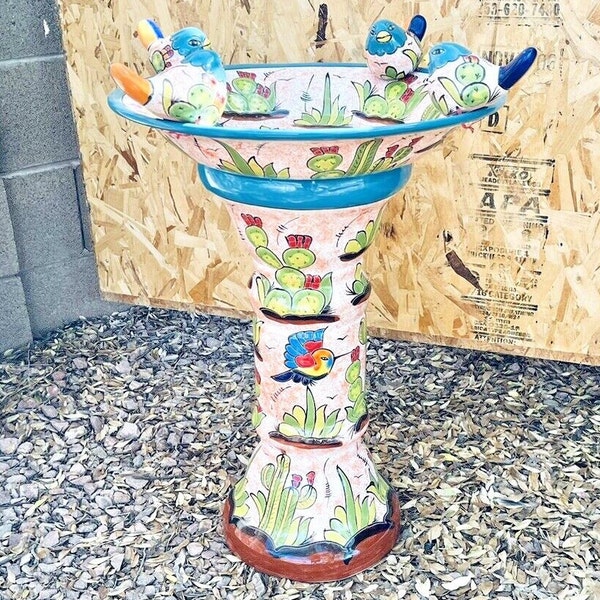 Pottery Bird Bath Etsy