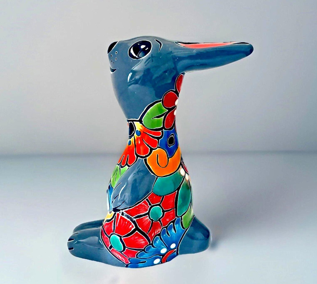 Talavera Rabbit Bunny Animal Figure Mexican Pottery Folk Art - Etsy