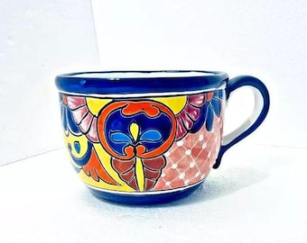 Mexican Talavera Planter  Pot Folk Art Pottery