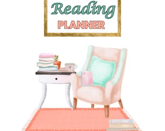 Printable Reading Planner and Book Organizer. Print-out the digital pages and organize your personal library with this fun Notebook Journal.