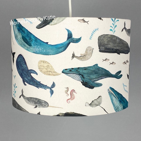 Nautical Lamp shade whale shark home decor ocean lampshade table lamp