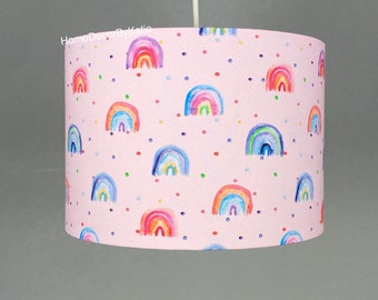 Lámpara de arco iris, lámpara de colores rosa, decoración del hogar, lámpara de mesa con pantalla de lunares