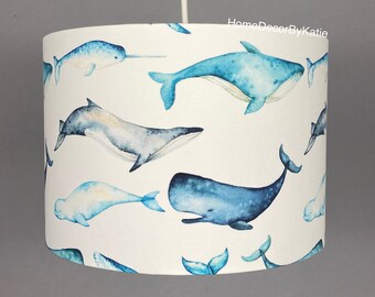 Nautical Lamp shade whale home decor ocean lampshade table lamp