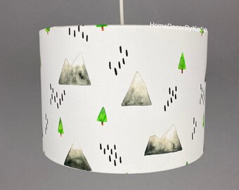 Handmade Mountain Lampshade mountains adventure Lightshade Nursery