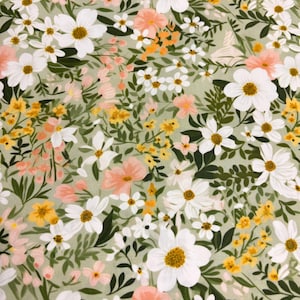 Sage Green fabric Sage Green Floral fabric Ditsy Floral Sage fabric woodland fabric enchanted fabric Nursery Fabric