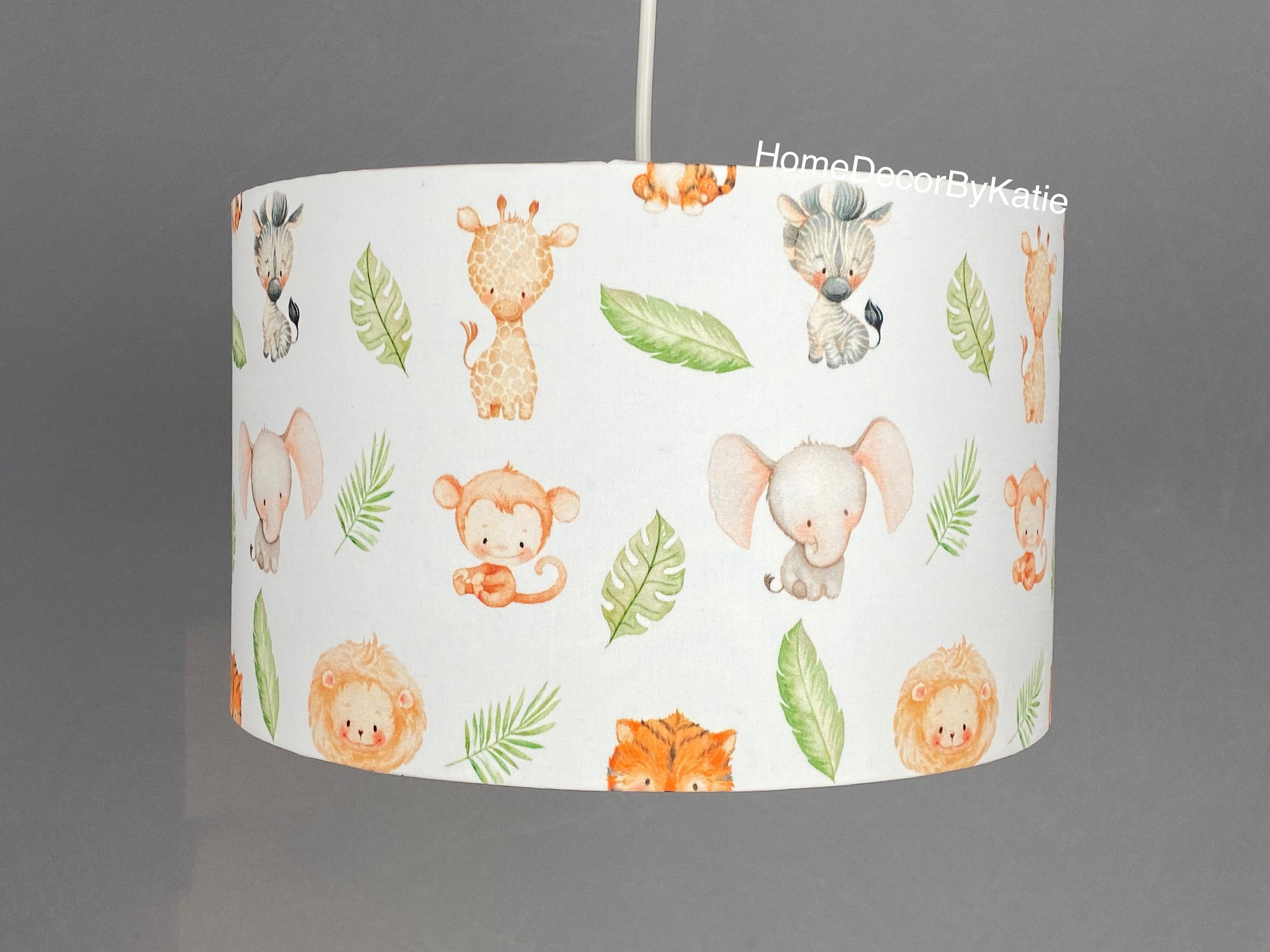 Safari Lamp shade elephant giraffe home decor ocean lampshade table lamp
