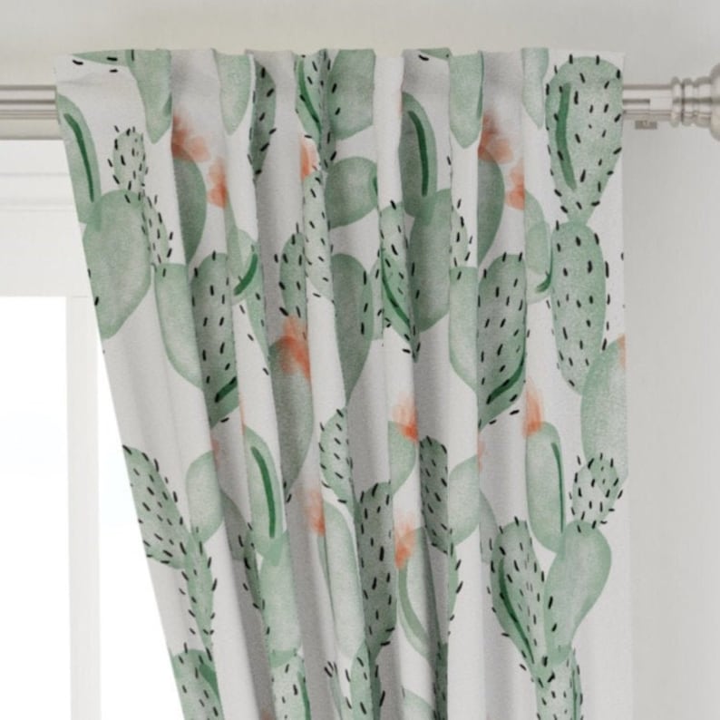 Floral Curtains drapes cactus curtains nursery curtains baby gift new born Bedding