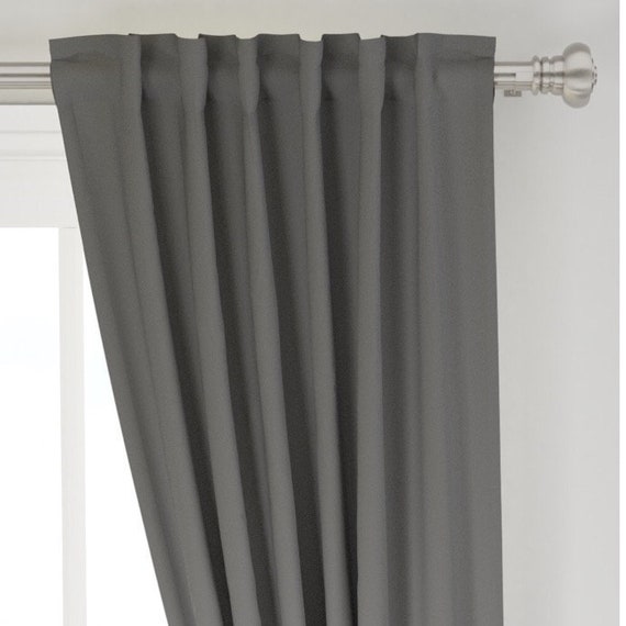 Grey Curtains Drapes Dark Gray Curtains Nursery Curtains Baby Etsy
