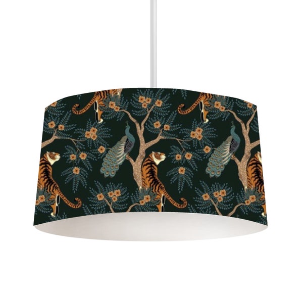 Lampe de table abat-jour tropical Safari abat-jour tigre décoration d'intérieur