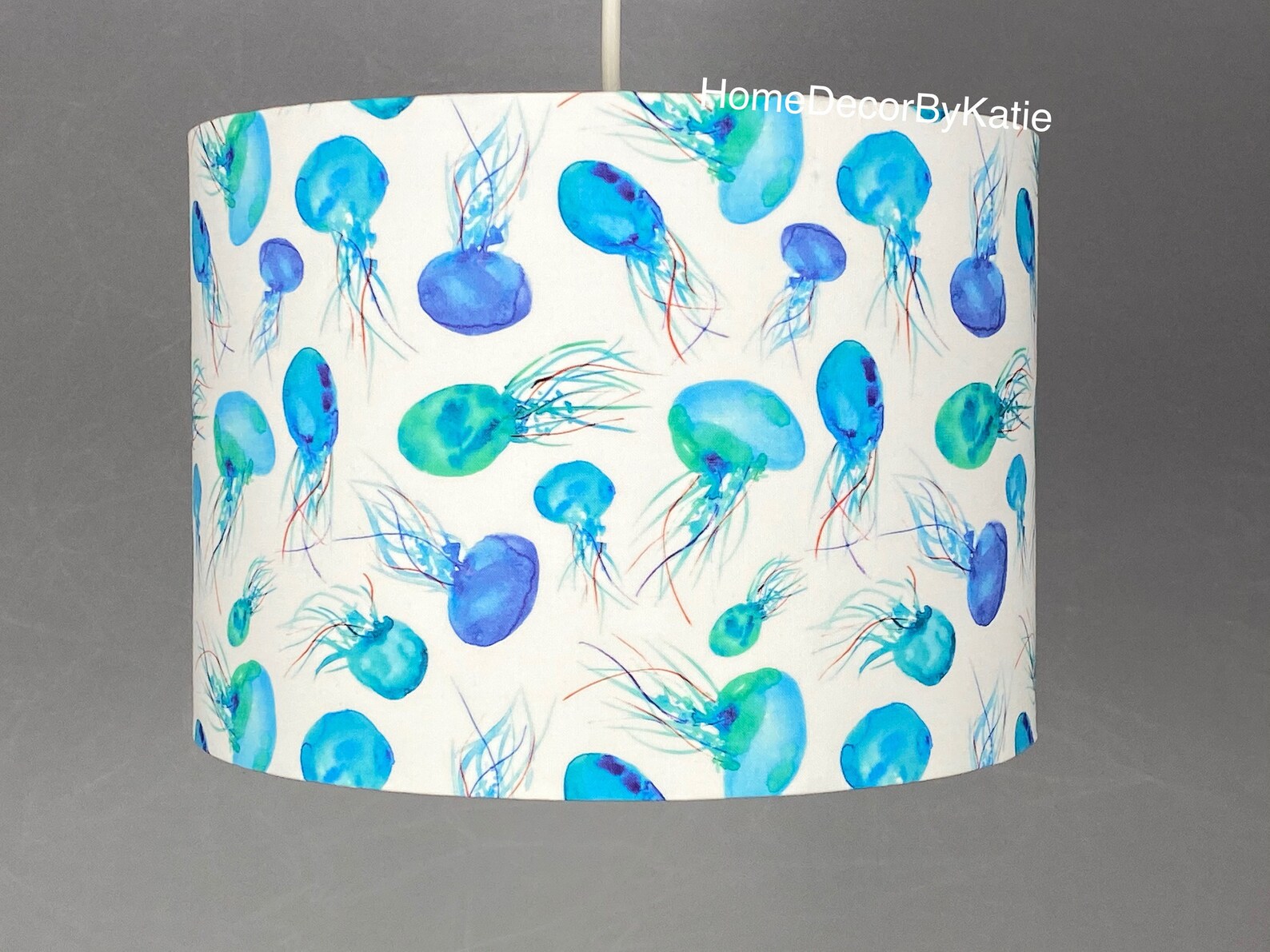Jellyfish Lamp Shade Blue Nautical Lamp Home Decor Sky - Etsy