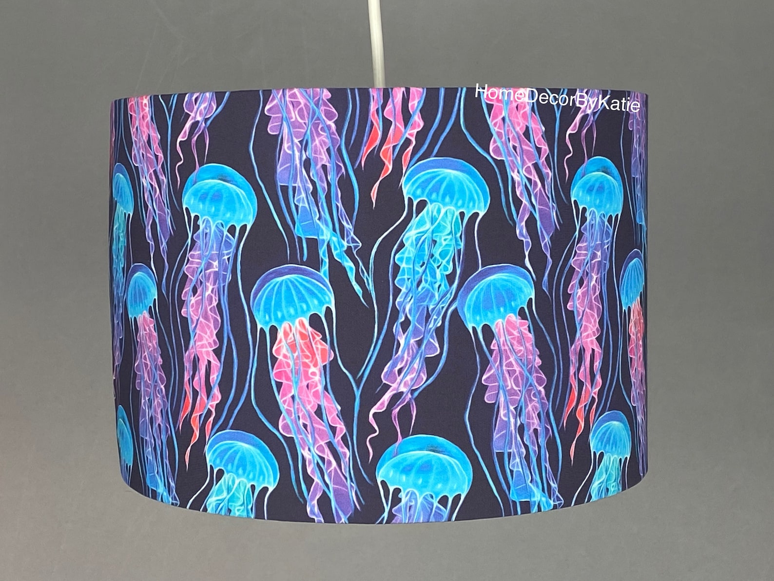 Jellyfish Lamp Shade Blue Nautical Lamp Home Decor Sky | Etsy