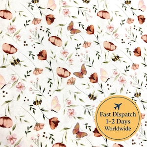 Vlinderstof Bloemenstof naadloze bloemenhommelstof lentestof kleine meisjesstof Ditsy Floral stof enchanted fabric