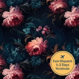 Gotische bloemenstof humeurige rococo-bloemenstof zwarte bloemenstof gotische stof