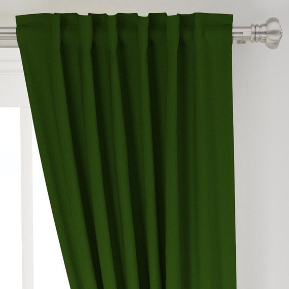 Green Curtains Drapes Dark Green Curtains Nursery Curtains Etsy