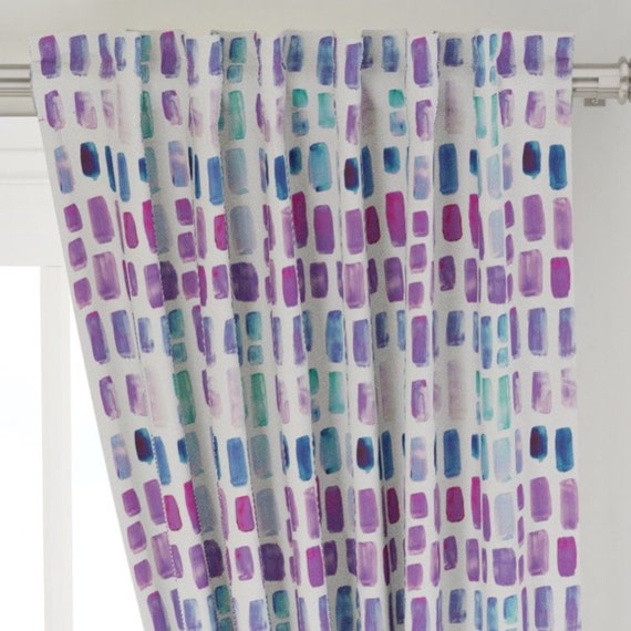 Abstract Curtains Drapes Purple Curtains Nursery Curtains Baby Etsy