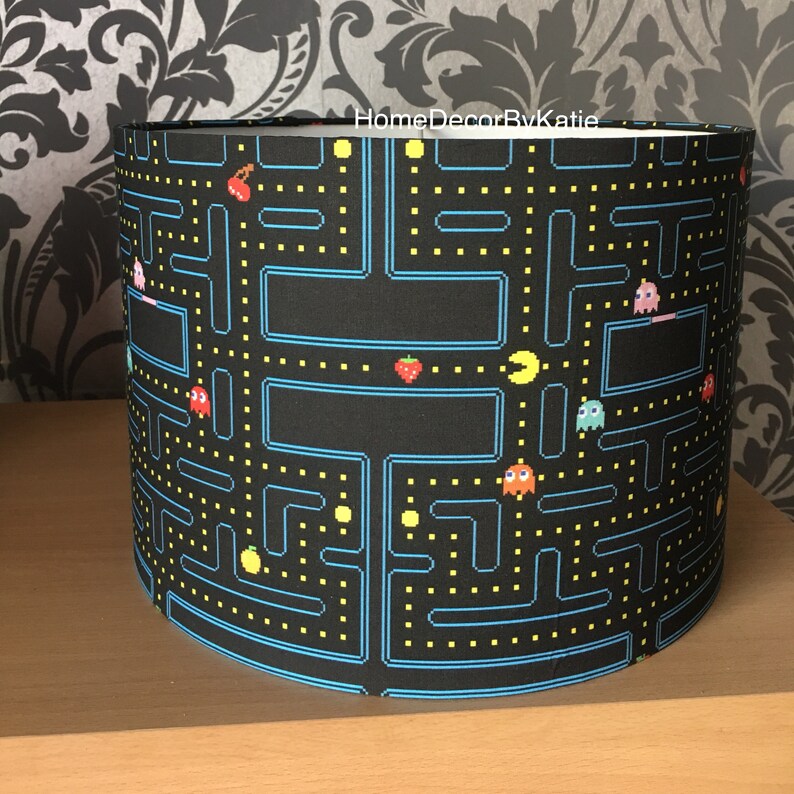 Pac Man Lamp Shade Blue Home Decor Firefighter Lampshade Table