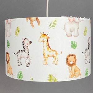 Safari Lamp shade elephant giraffe home decor ocean lampshade table lamp image 1