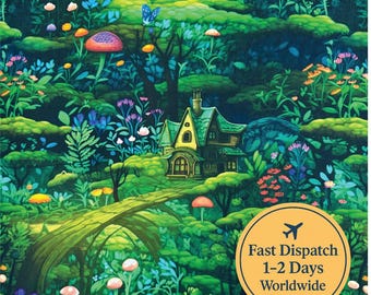 Fairytale fabric gothic forest fabric Fairycore fabric Dark Floral Mushroomcore Magic Mushroom fabric