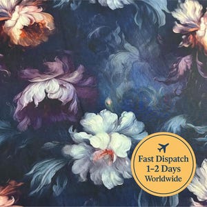 Gotische bloemen rococo stof humeurige bloemen stof zwarte bloemen stof gotische stof