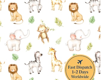 Safari Animals Fabric Baby Safari Animals Fabric Safari Theme Lion Zebra Giraffe Baby Nursery Fabric