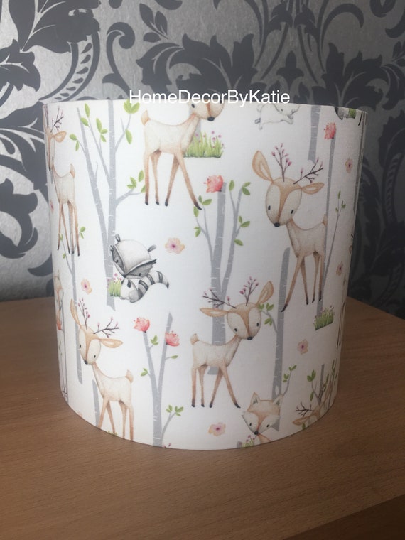 Deer lamp children s lamp woodland nursery decor lampshade table lamp baby lamp