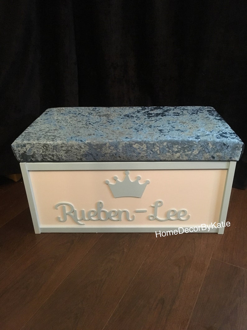 personalised toy box crushed velvet