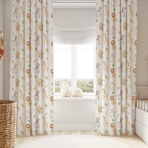 Safari Curtains drapes elephant baby nursery curtains baby gift new born curtains