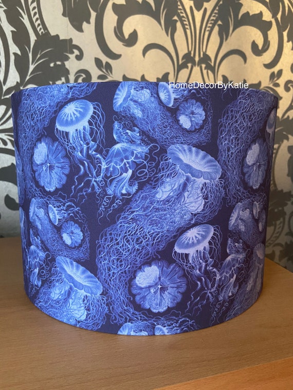 Jellyfish lamp shade blue nautical lamp home decor sky Etsy