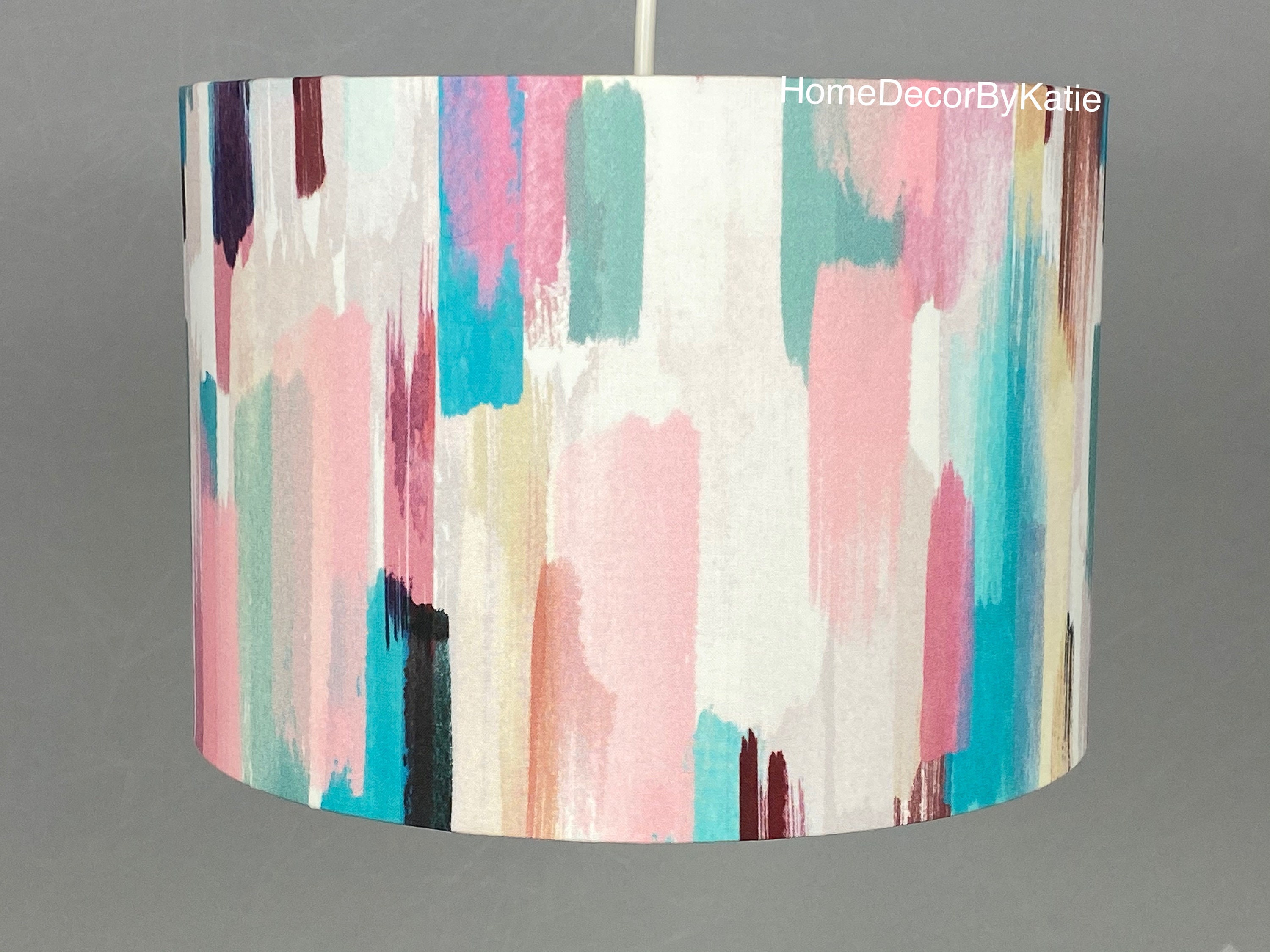 Abstract striped Lamp shade pastel lamp home decor yellow Etsy