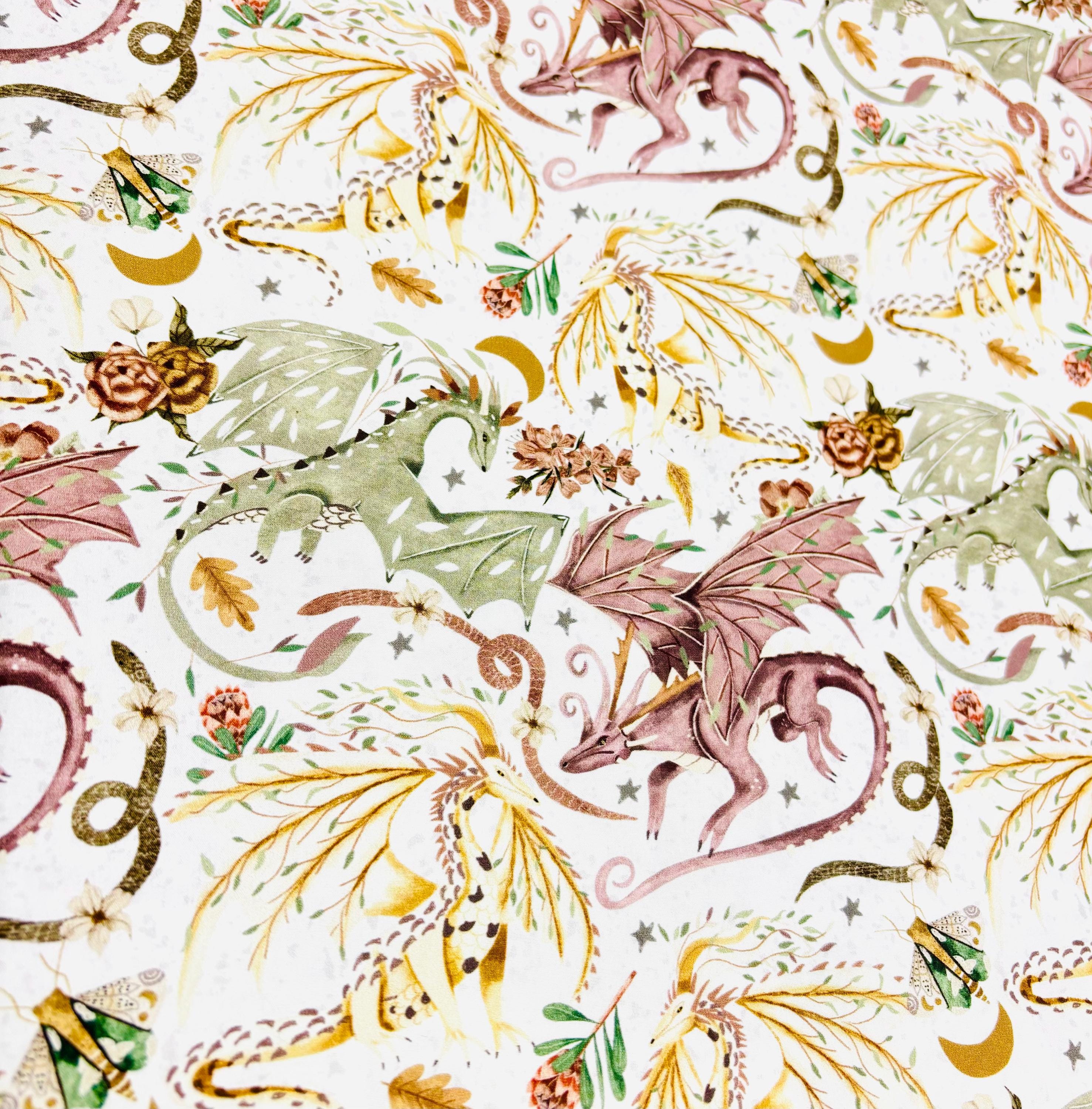 Dragon fabric Fairytale fabric Magical fabric Mythological fabric Mythical Baby fantasy Fabric dragon Theme fire rainbow fabric