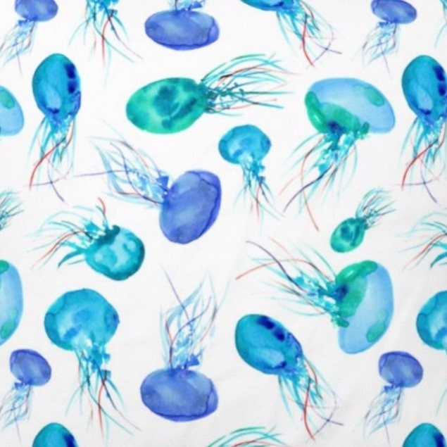 Jellyfish Lamp Shade Blue Nautical Lamp Home Decor Sky Etsy