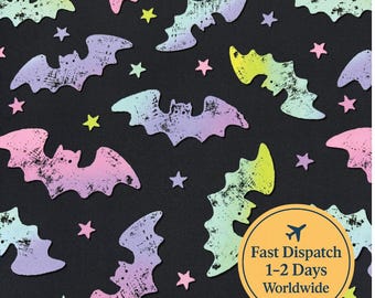 Halloween Bats fabric Distressed Halloween fabric Pastel Halloween fabric Spooky Season fabric Preppy Halloween fabric Halloween