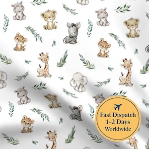 Safari Fabric Baby Safari Animals Fabric Safari Theme Lion Zebra Giraffe Baby Nursery Fabric