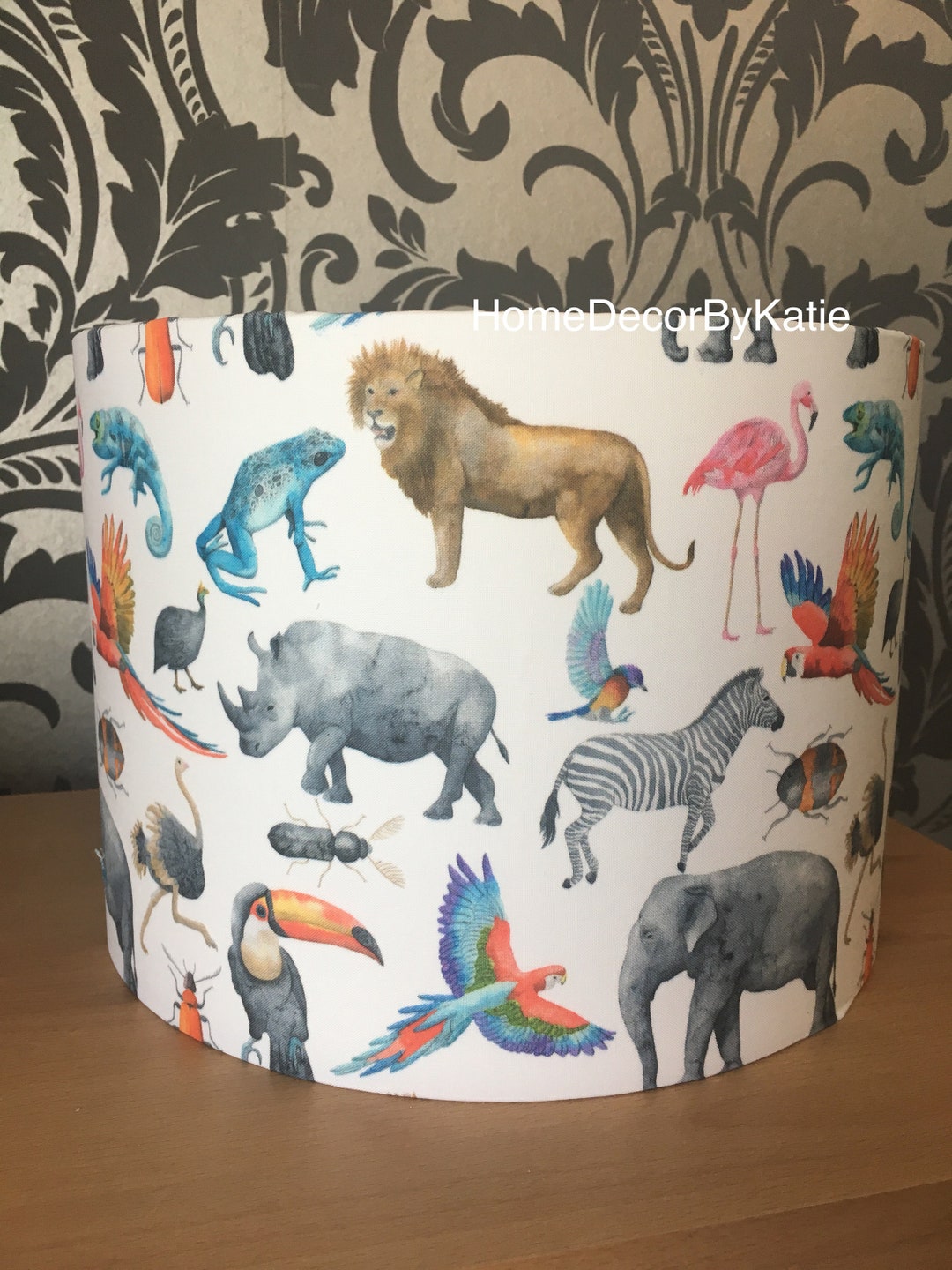 Safari Lamp Shade Zebra Giraffe Home Decor Ocean Lampshade Table Lamp