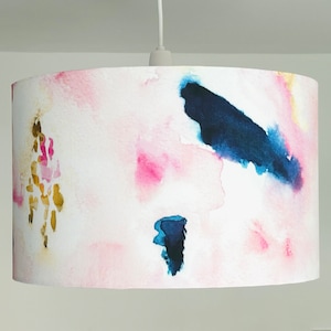 Watercolour Abstract Lamp shade pink lamp home decor yellow lampshade table lamp