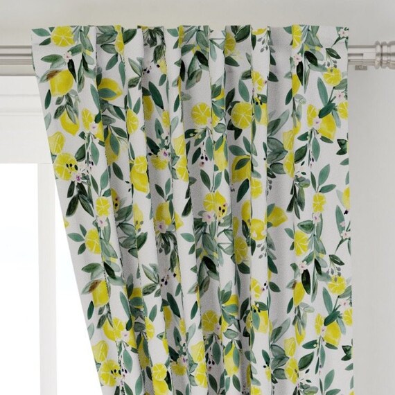 Lemon Curtains Drapes Fruit Curtains Nursery Curtains Baby Etsy